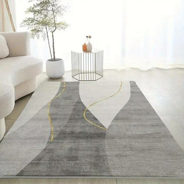Tapis moderne gris ondulé