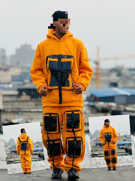 Combinaison cargo orange