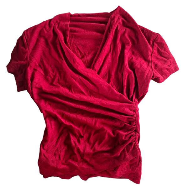 Stylish Red Wrap T-Shirt