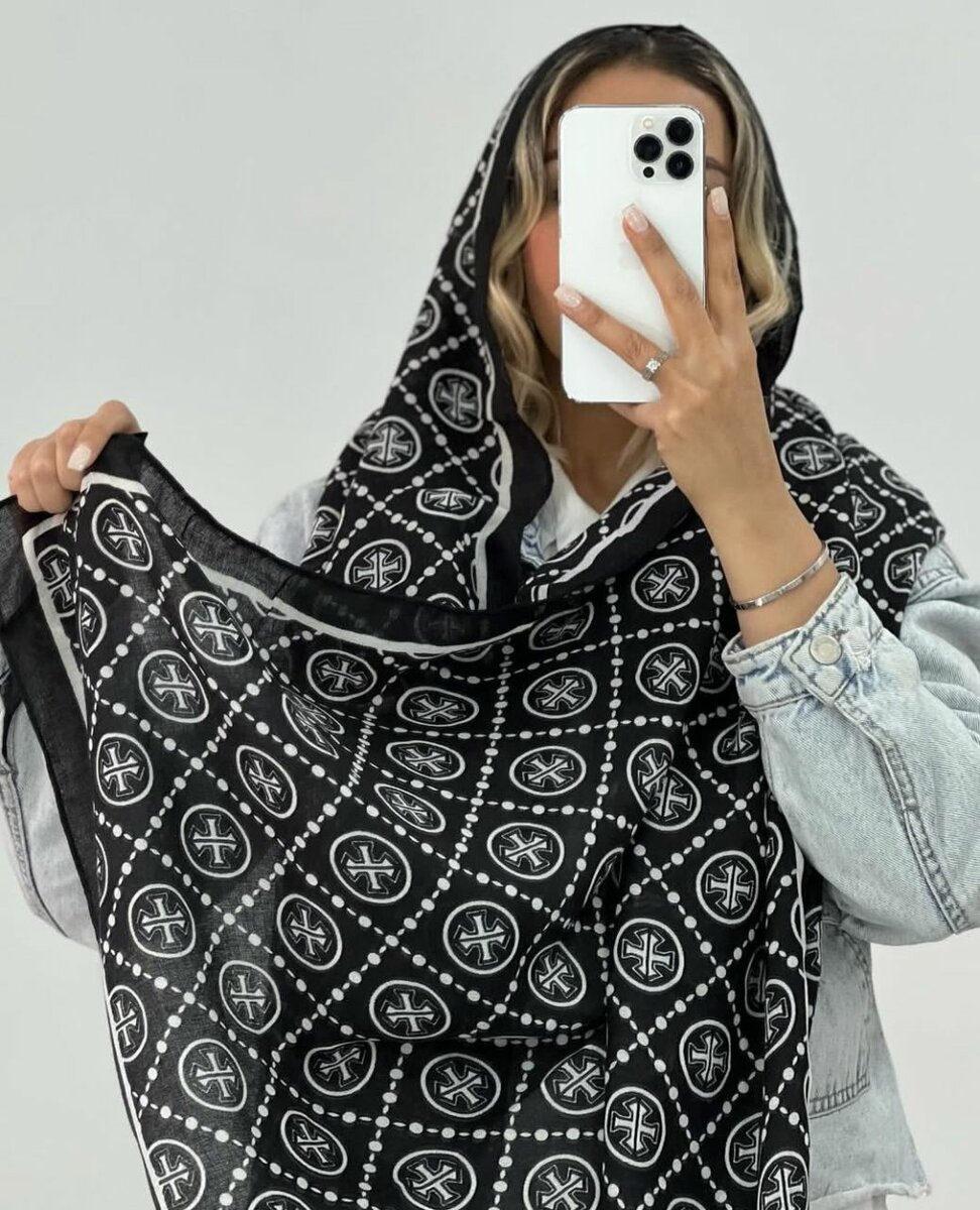 Foulard élégant noir et blanc