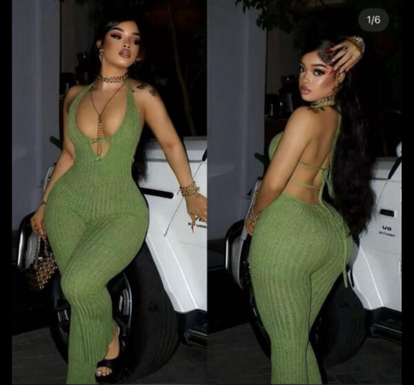 Combinaison élégante verte femme