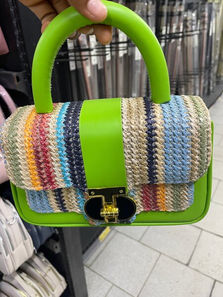 Sac à main en osier multicolore