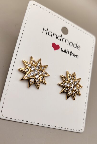 Gold plated Stat spark stud earrings