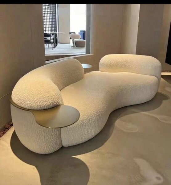 Canapé design en tissu blanc