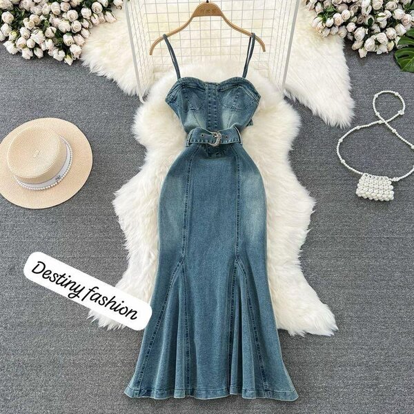 Demin dress, Demin 2pieces , Demin car wash trousers