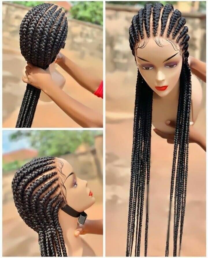 Perruque tressée longue synthétique