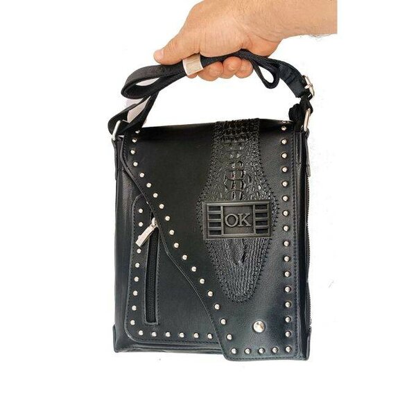 Sacoche en cuir noir élégante