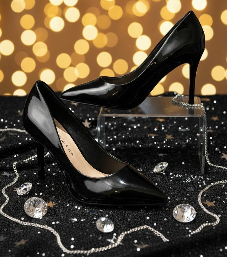Escarpins noirs vernis élégants