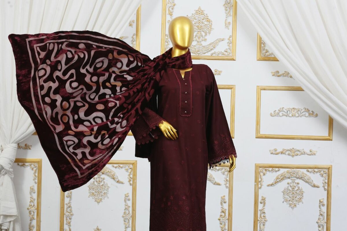 Velvet Shawl Suit Amsha By KFH
