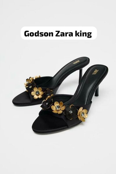 Mules à talons florales élégantes