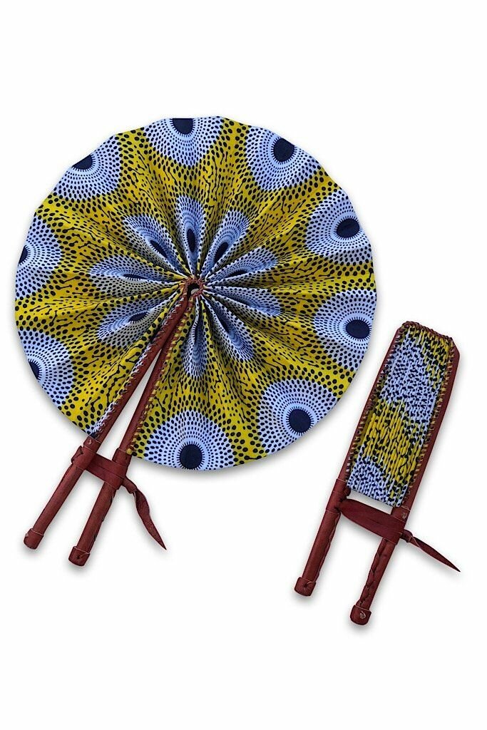 Éventail pliable en tissu imprimé