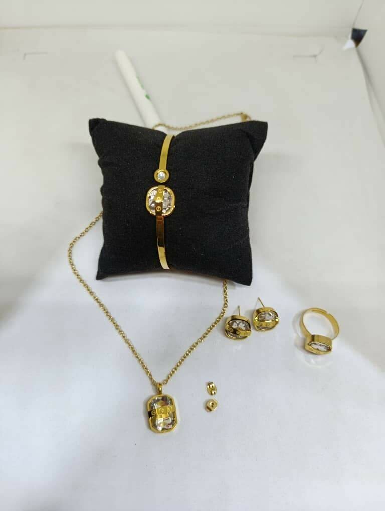 Boucles d'oreilles bague chaîne et gourmette