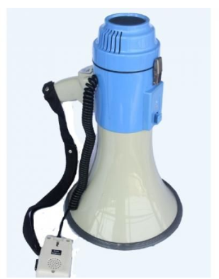 Mégaphone Grand Avec Clé USB + Pile - Bullé/Blanc