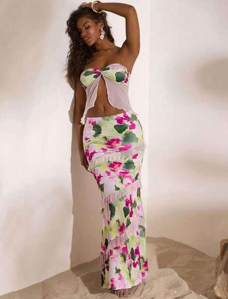 Ensemble jupe tropical