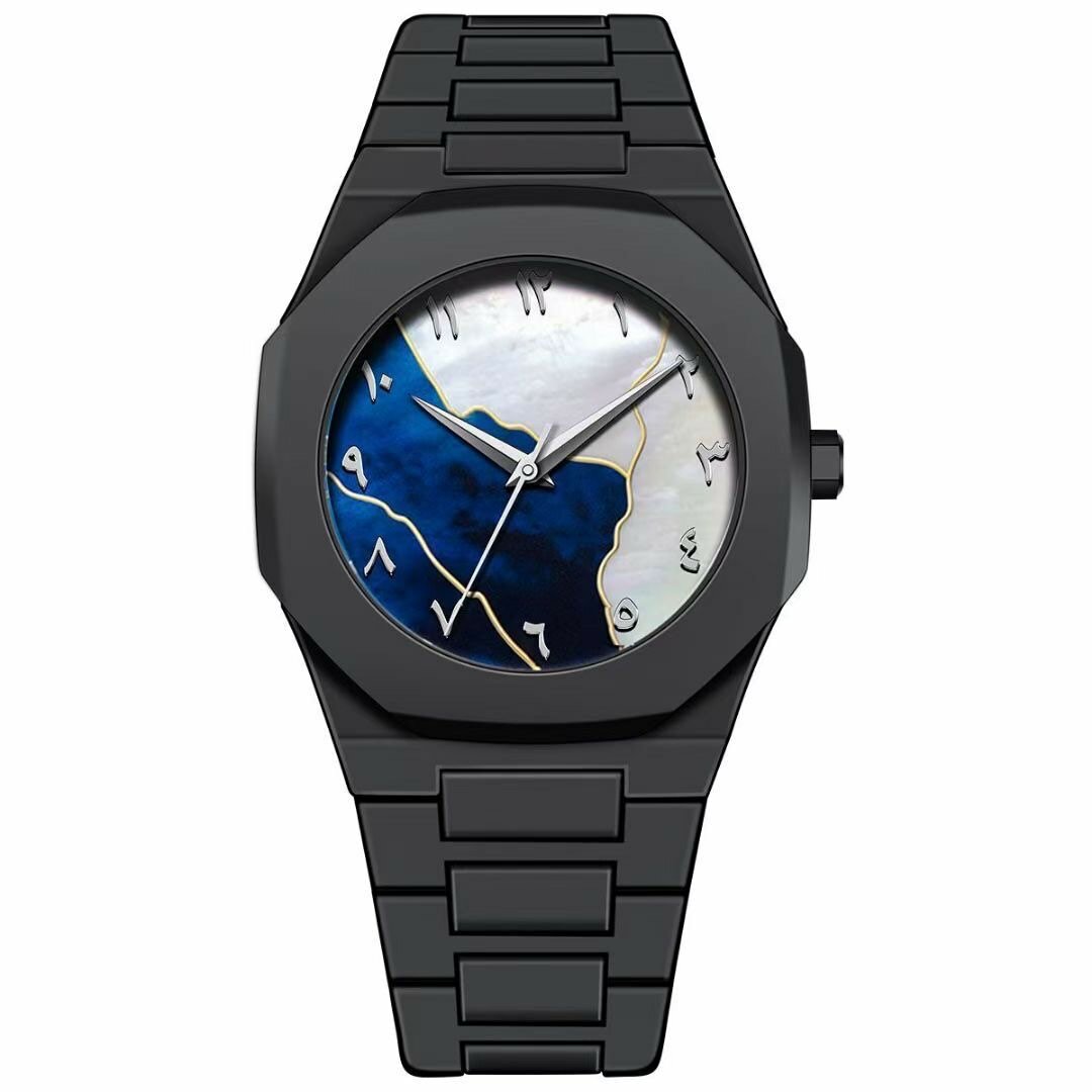 Montre Élégante en Acier Noir