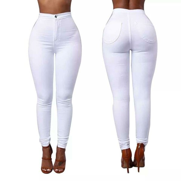 Jean skinny blanc femme