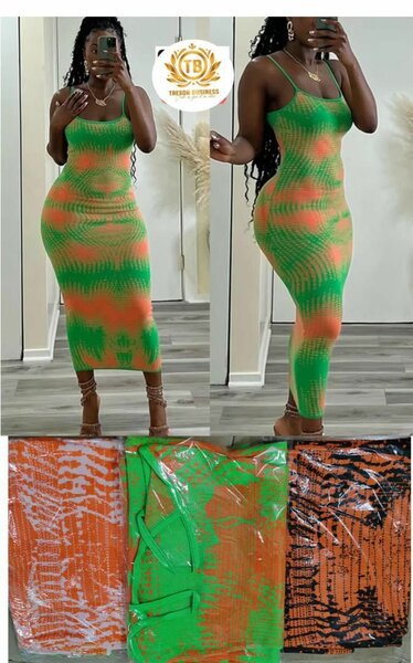 Robe verte et orange pour femmes