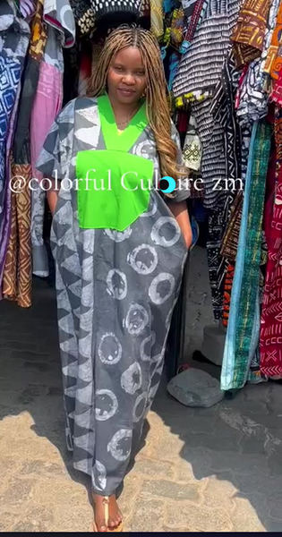 Women's Long Batik Print Dress