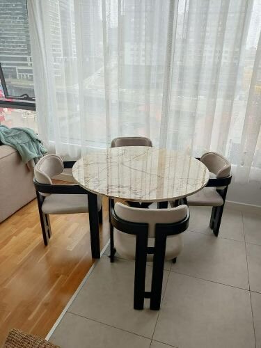 Table à manger ronde en marbre