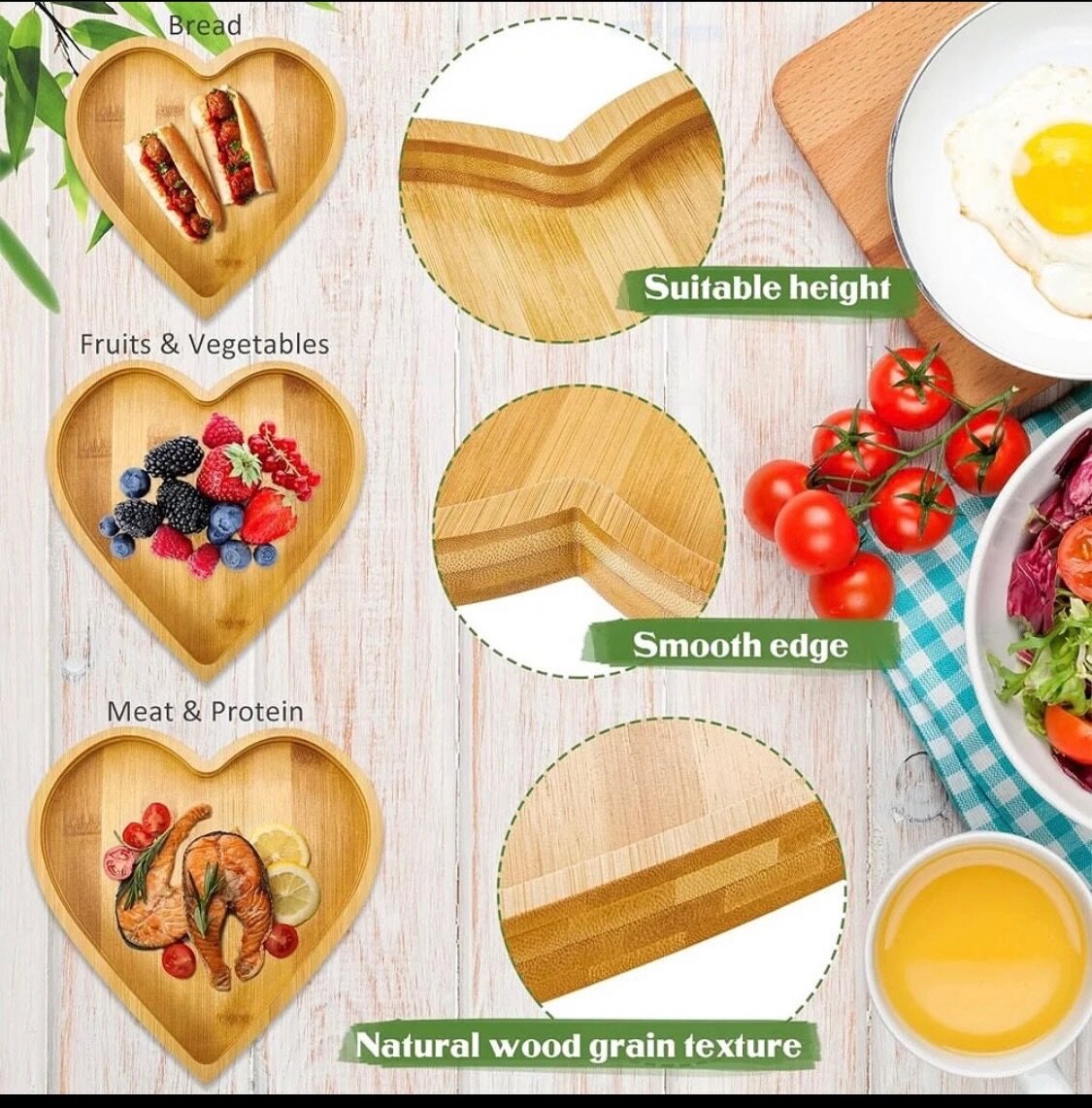 * 3 in 1 wooden food tray *