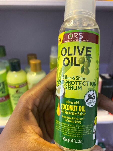 Olive oil silken and shine heat protection serum