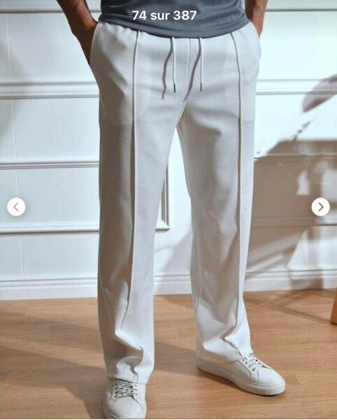 Pantalon casual blanc homme