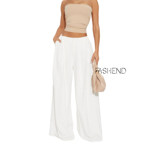Pantalon large blanc FASHEND