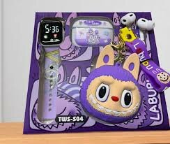 Ensemble montre et porte-clés animé