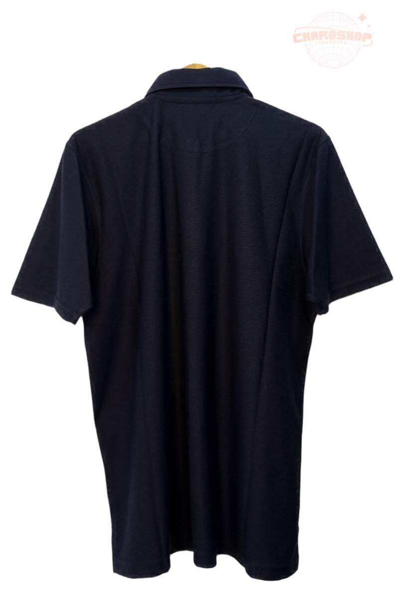 Polo noir à manches courtes