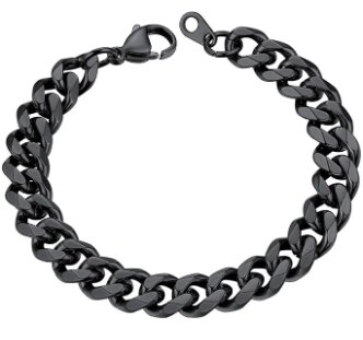Stainless Italian silver chain baracelet hand band punk rusty rock band for men boys
