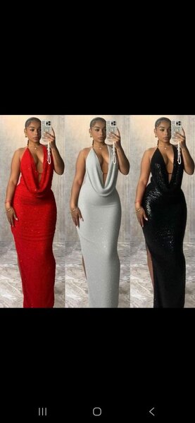 Robe longue glamour pailletée