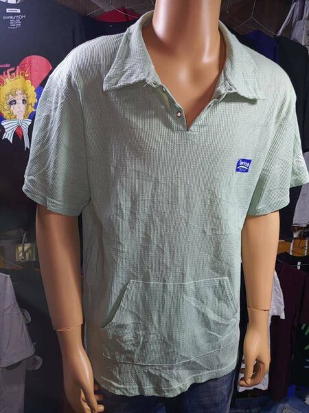 Polo homme gris et vert