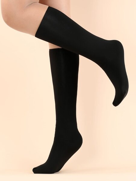 Bas noir femme - Chaussettes hautes