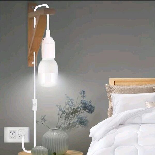 Lampe Prise Avec En Velours Côtelé - extension Suspendu