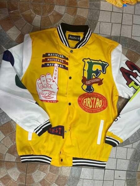 Veste Letterman Jaune Vintage