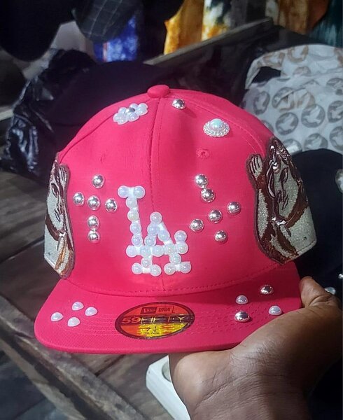 Casquette LA Strass Fleur