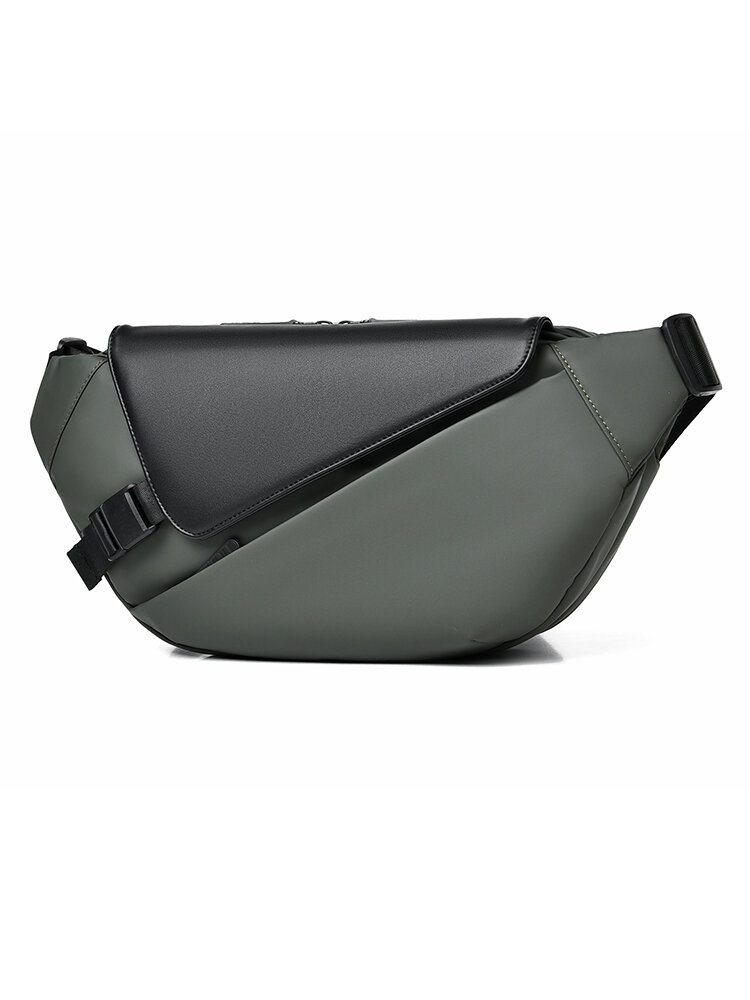 Sac banane en cuir noir et vert