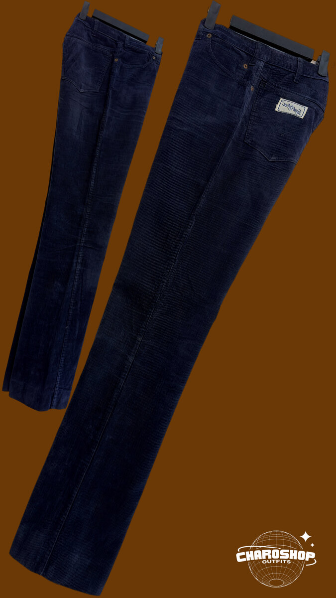 Pantalon en velours côtelé bleu