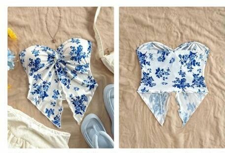 Top bustier à fleurs femmes