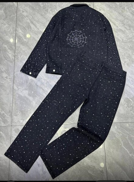 Ensemble veste et jean strass