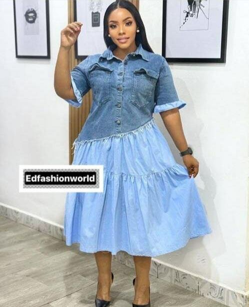 Robe chemise denim élégante