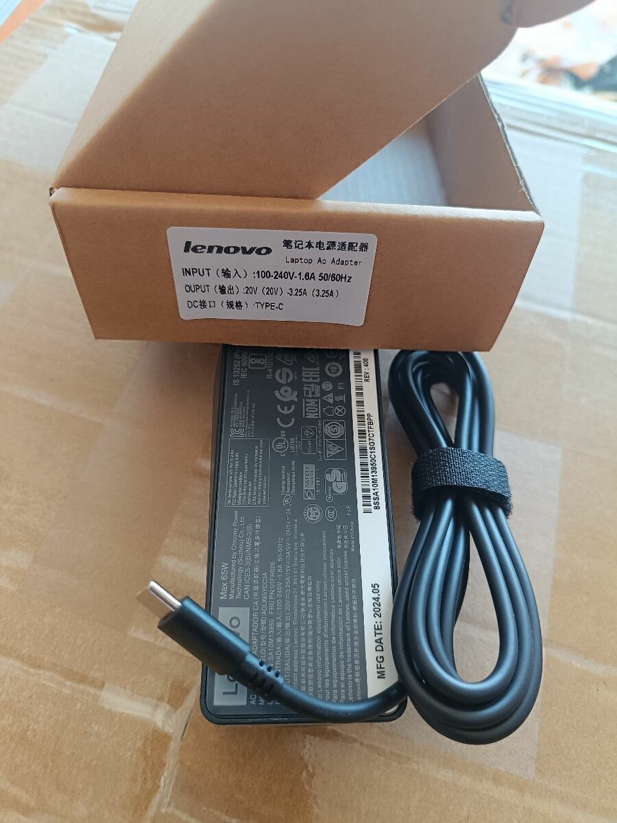 Original Lenovo type C charger 65W