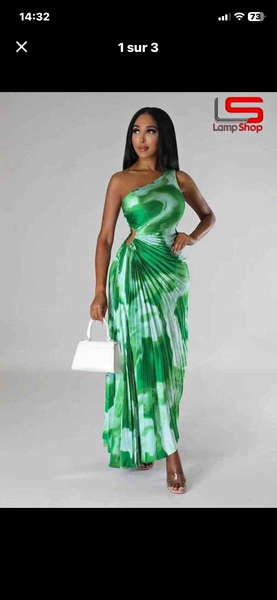 Robe longue élégante verte