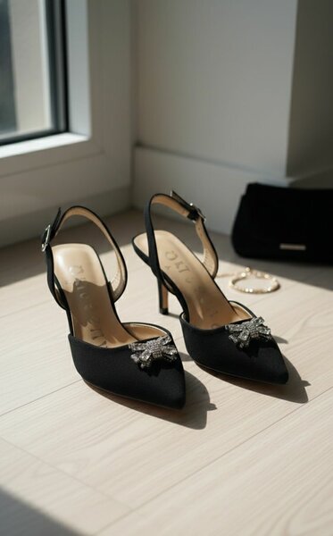 Escarpins noirs avec nœud élégant