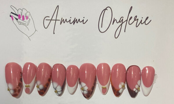 Ongles Faux Motif Floral