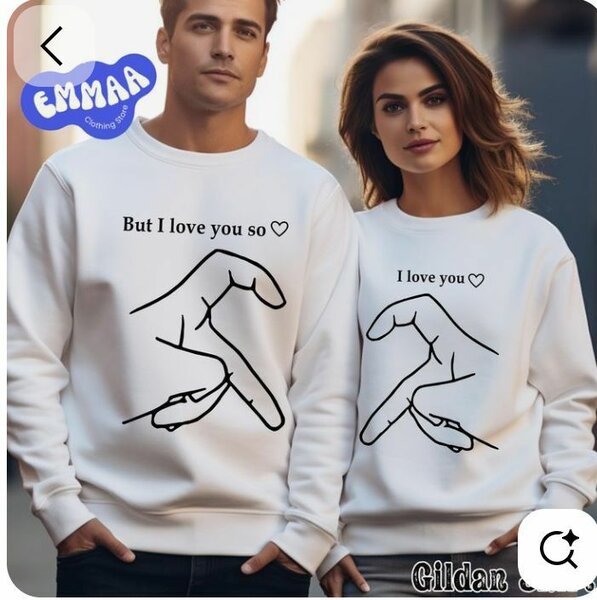 Sweat-shirt couple Gildan blanc