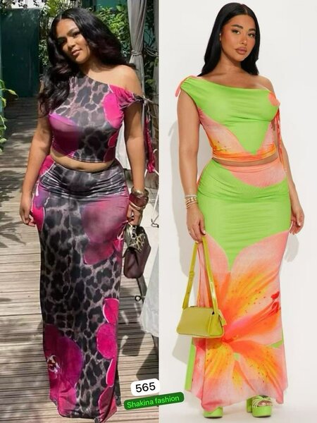 Robe longue asymétrique femme