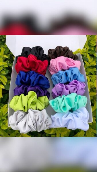 Chouchous colorés en soie satin