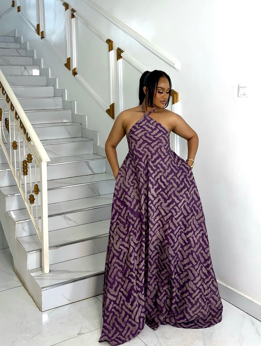 Robe longue imprimée élégante