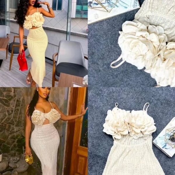 Robe moulante avec fleurs